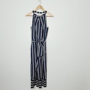 C.EST 1946 NEW Navy Blue White Striped Full Wide Leg Sleeveless Romper Sz 4 NWT